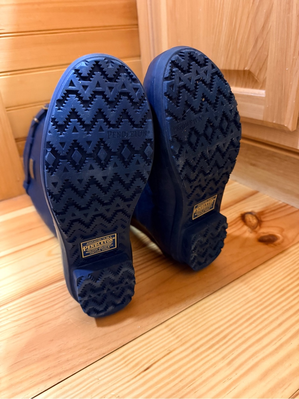 Pendleton Tall Navy Rain Boots with Buckle Detail - Picture 7 of 8